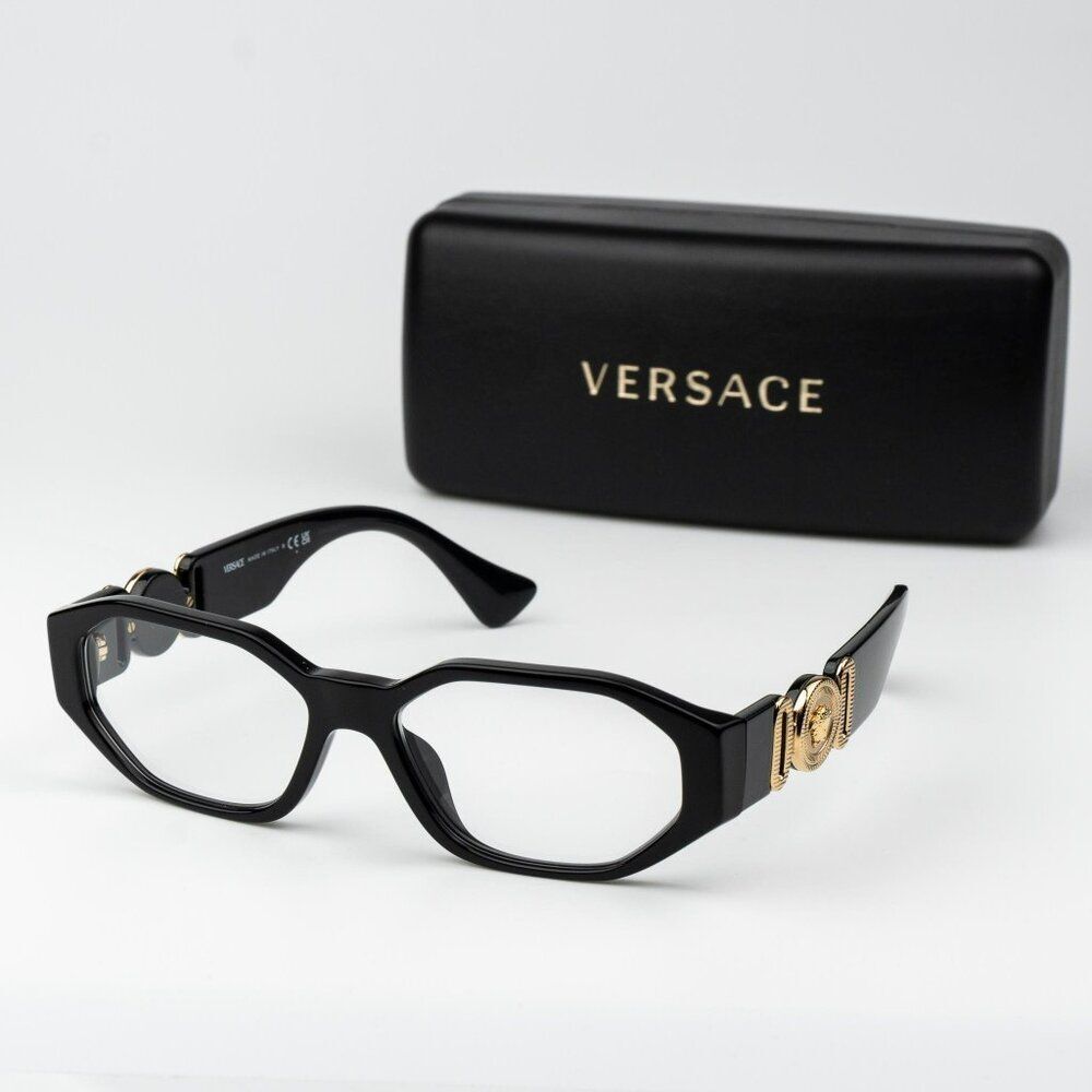 Versace Women Black Geometric Eyeglasses VE3320U GB1 BRAND NEW